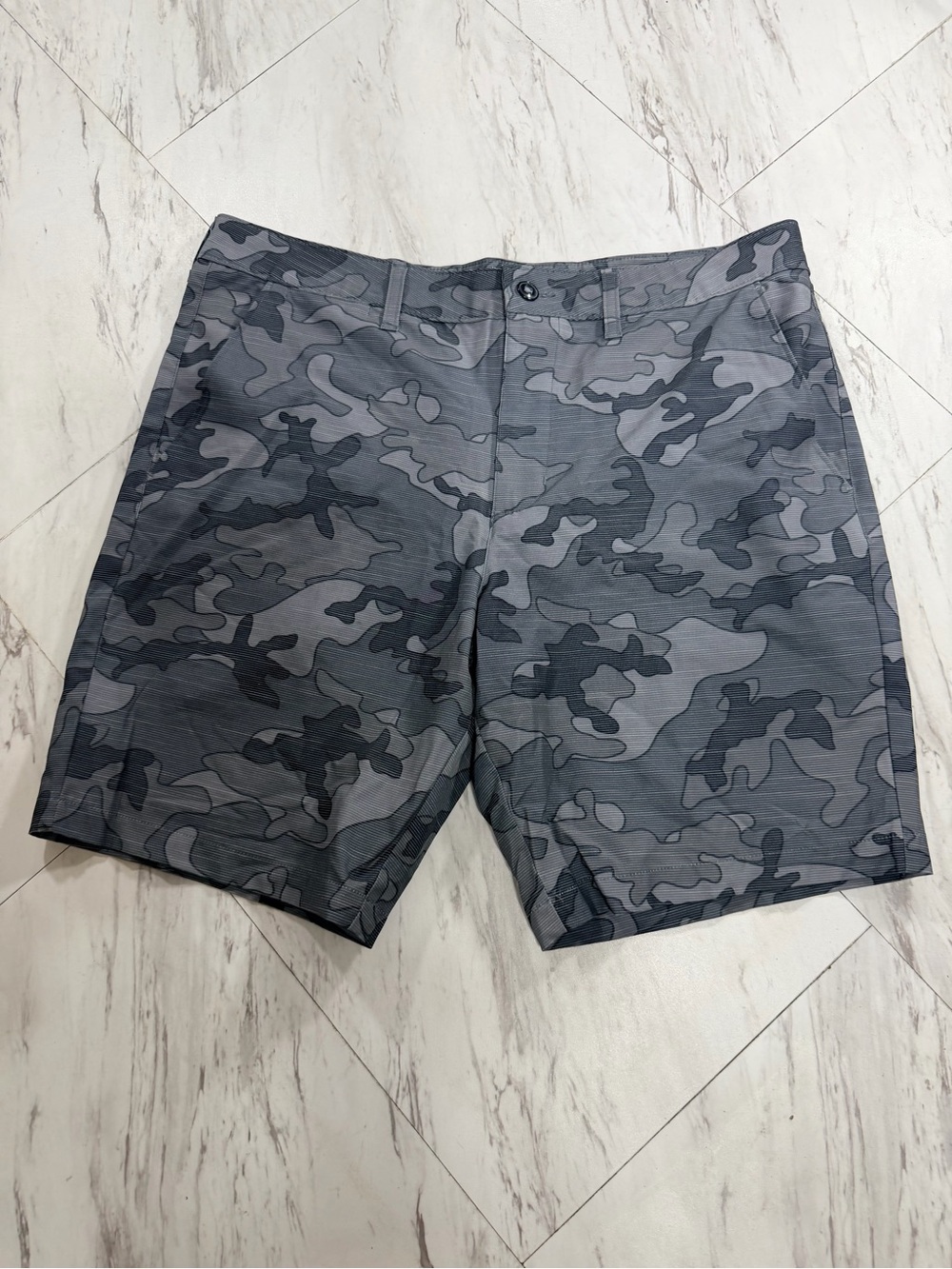 George Men’s Gray Camo Flat Front Shorts